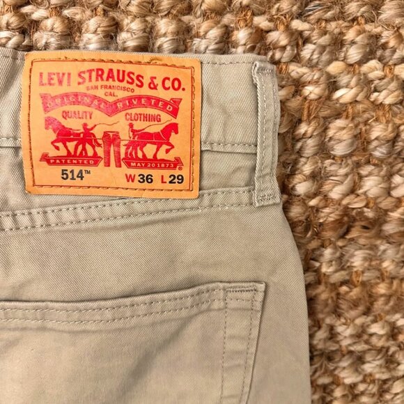 514 Levi’s Men’s Jeans Tan Beige (36x29) Straight Fit - Picture 1 of 6